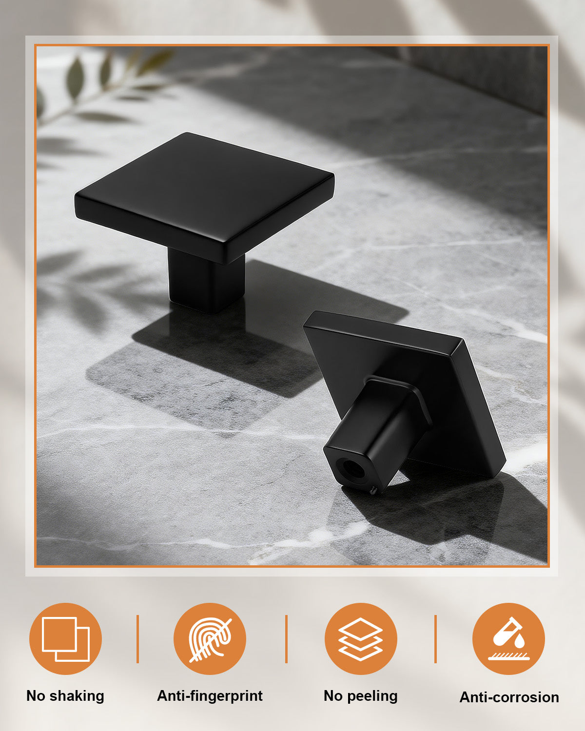 Probrico 5 Pack Brushed Nickel Cabinet Knobs Square Kitchen Cabinet Knobs, Zinc Solid Dresser Drawer Pulls Nickel Single Hole Knobs