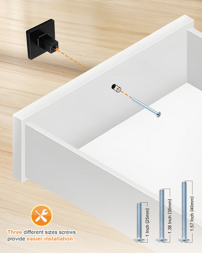 Probrico 5 Pack Brushed Nickel Cabinet Knobs Square Kitchen Cabinet Knobs, Zinc Solid Dresser Drawer Pulls Nickel Single Hole Knobs