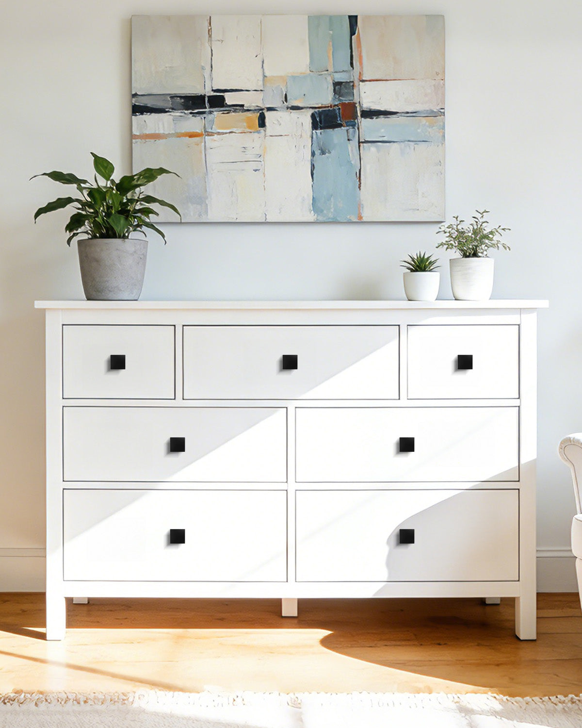 Probrico 5 Pack Brushed Nickel Cabinet Knobs Square Kitchen Cabinet Knobs, Zinc Solid Dresser Drawer Pulls Nickel Single Hole Knobs