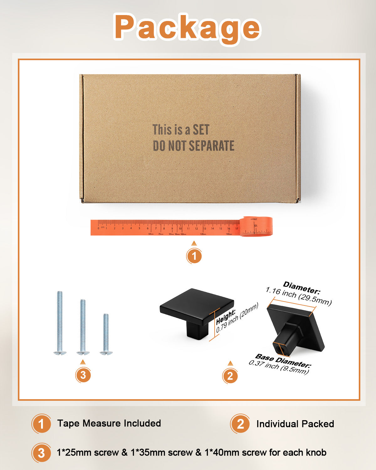 Probrico 5 Pack Brushed Nickel Cabinet Knobs Square Kitchen Cabinet Knobs, Zinc Solid Dresser Drawer Pulls Nickel Single Hole Knobs