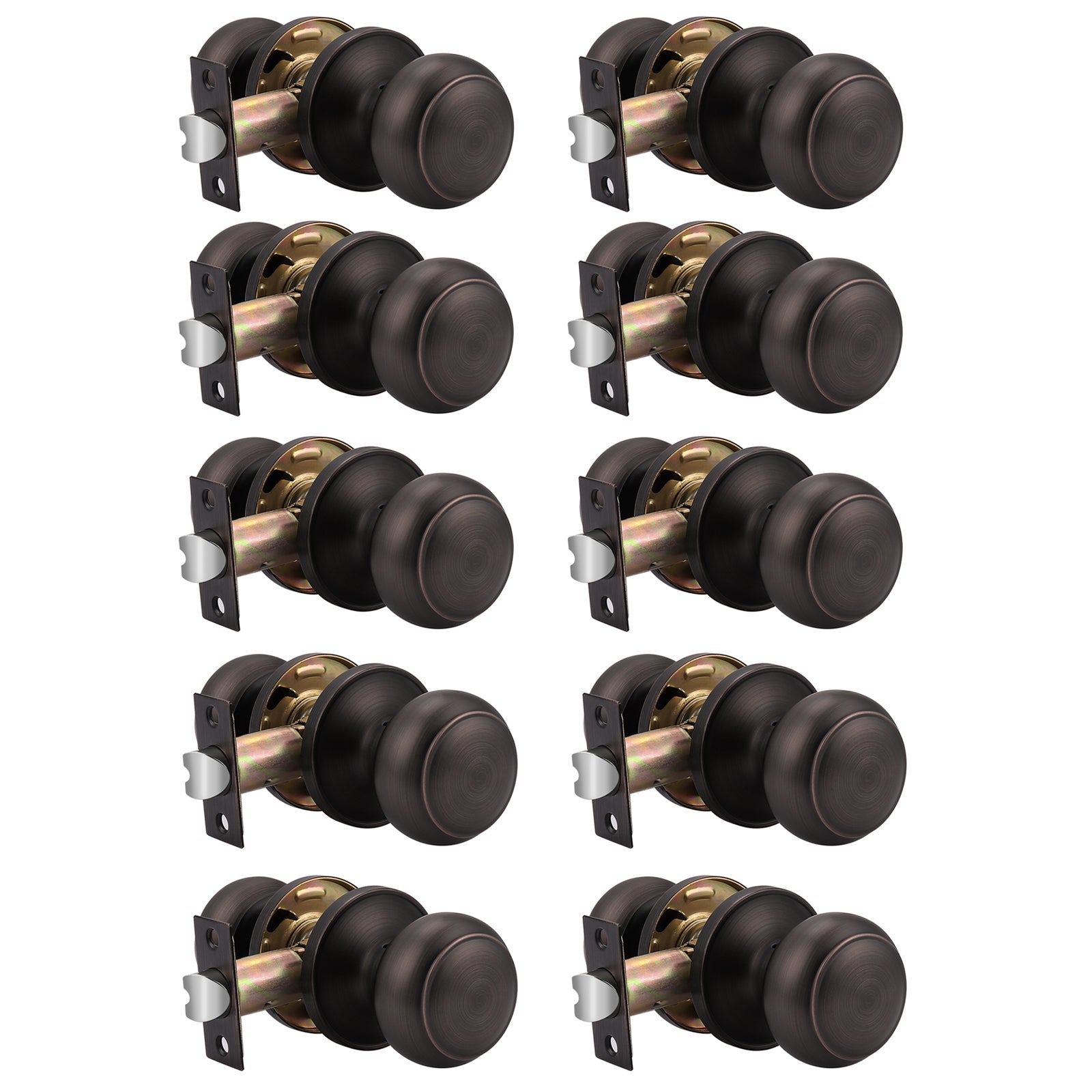 Passage Door Lock No Key Interior Closet Hall Door Knobs Oil Rubbed Bronze Finish DL609ORBPS