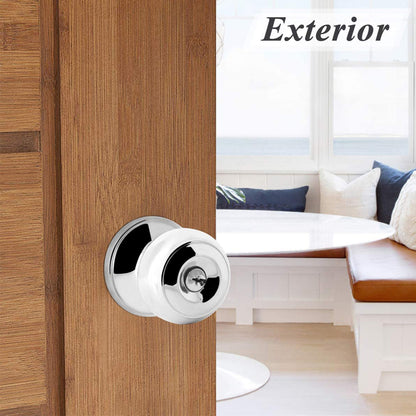 Probrico Polished Chrome Door Knob Keyed Alike/Entry Keyed/Privacy/Passage Door Lock DL609PC - Probrico