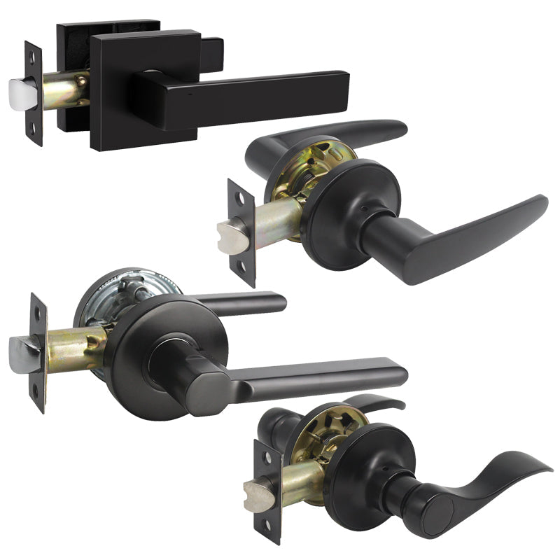 Probrico Door Handles Satin Nickel Finish, Black Finish and Oil Rubbed Bronze Door Levers 10 Packs
