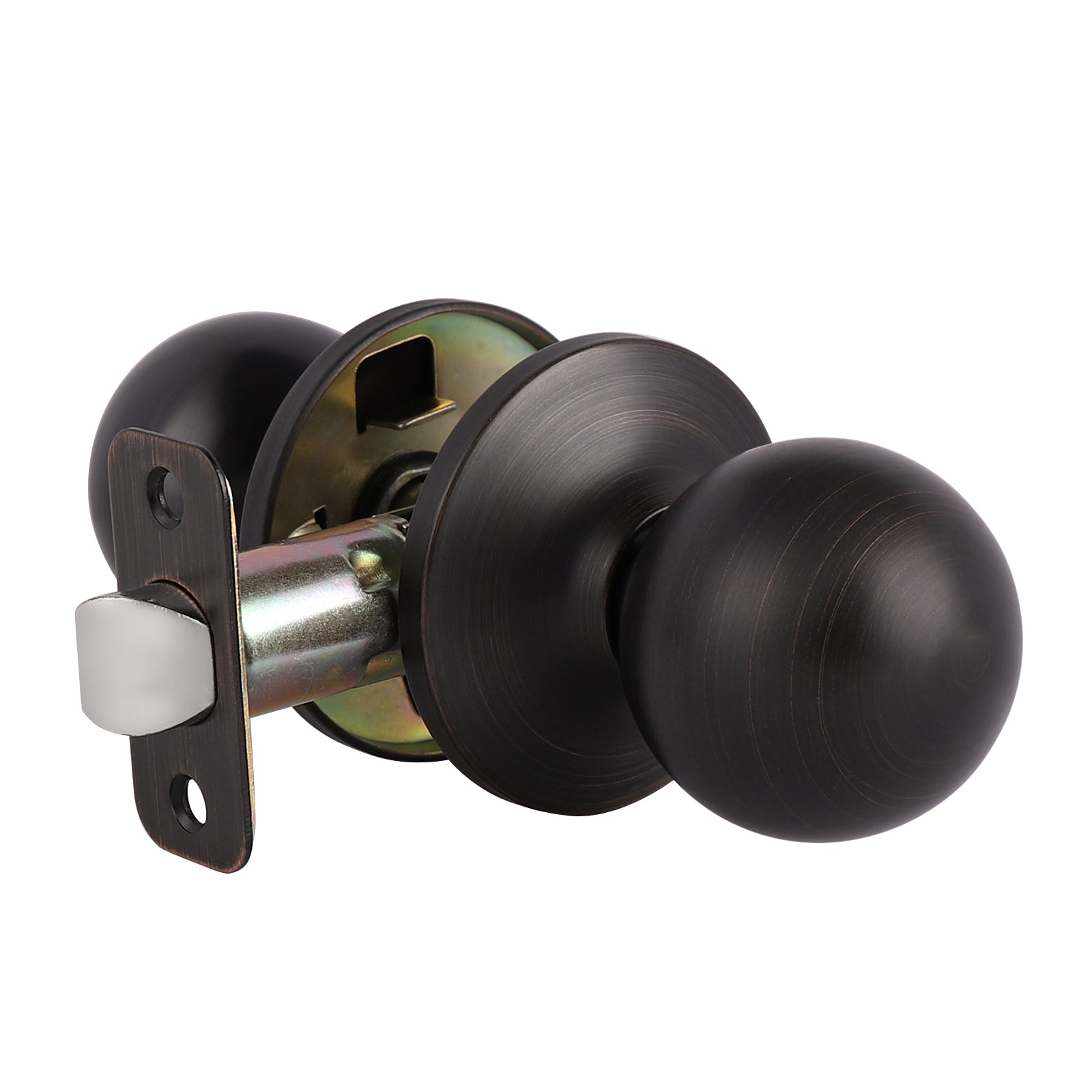 Single Connect Rod Round Ball Knobs Entry Lock /Privacy/Passage/Dummy Knob, Oil Rubbed Bronze Finish DL5763ORB - Probrico