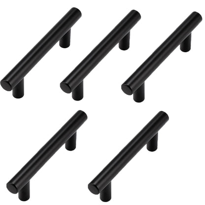 Probrico 5 Pack Flat Black 3 Inch Center-to-Center Bar Cabinet Pull Modern Cabinet Hardware Kitchen Cabinet T Bar Handles Dresser Pulls - Probrico