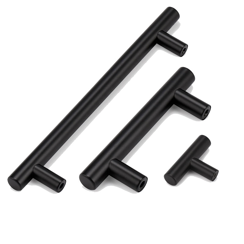 Probrico Modern T Bar Black Kitchen Cupboard Handles Cabinet Hardware Drawer Pulls 2"-10" PD3383HBK 100 packs - Probrico