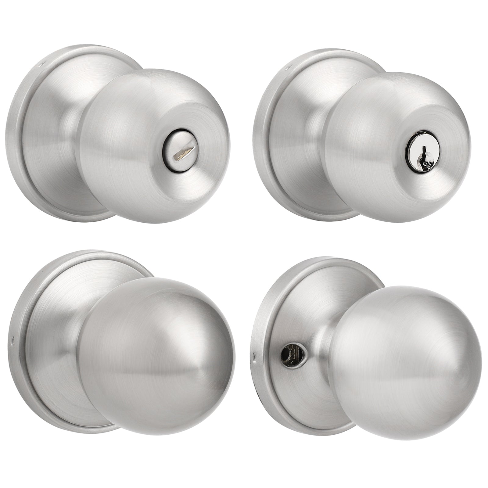 Round Door Knob Satin Nickel Finish Single Dummy Door Knob DL5766SNDM