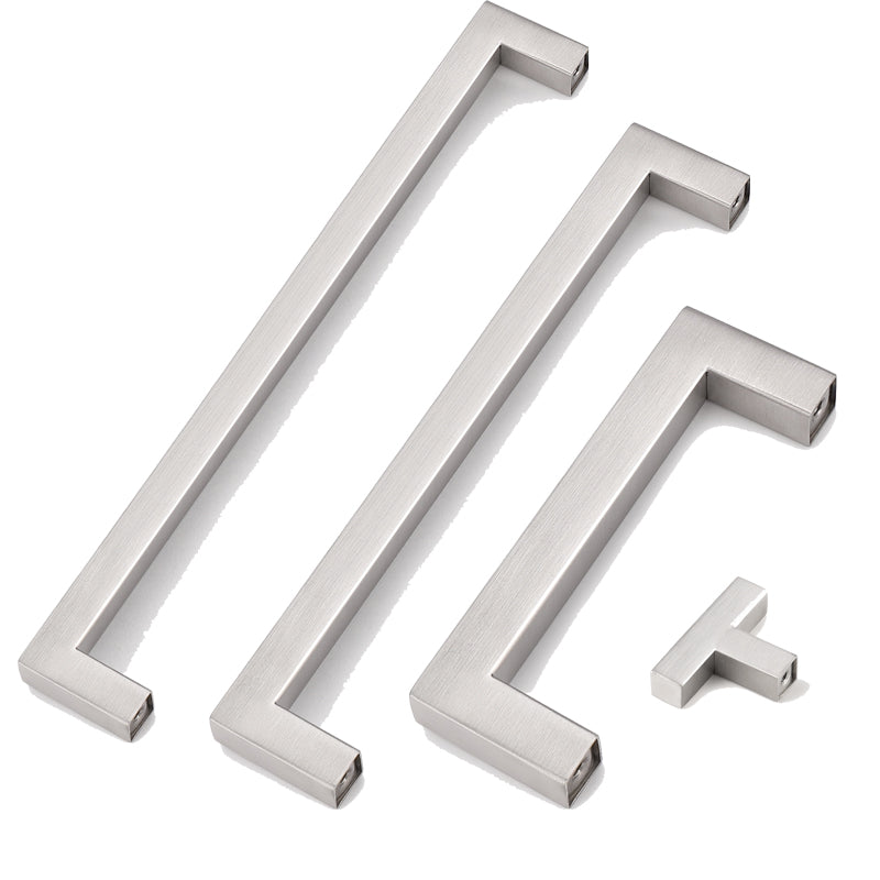 Probrico Square Bar Kitchen Cabinet Handles Pulls Brushed Nickel Finish PDDJ27HSS 100 packs
