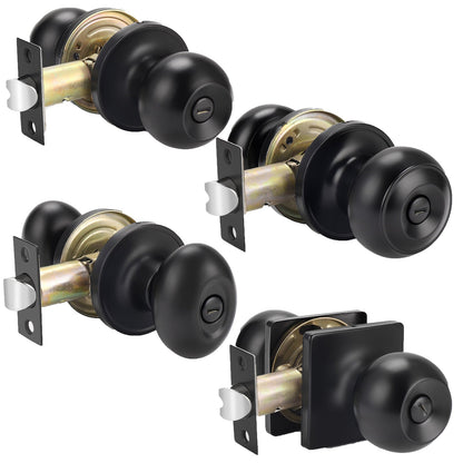 Probrico Various Styles of Black Privacy Locks Door Handle Door Knob and Crystal Door Knob 10 Pack - Probrico