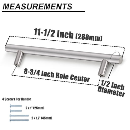 Probrico Stainless Steel Cabinet Handle Brushed Nickel Kitchen Hardware Drawer Pulls 100 Packs 2"-15" PD201HSS - Probrico