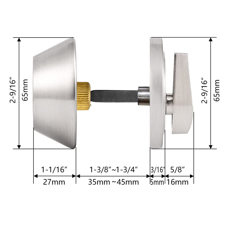 Single Cylinder Deadbolt Lock with Same Key, Oil Rubbed Bronze/Satin Nickel Keyed Door Lock DLD101 - Probrico