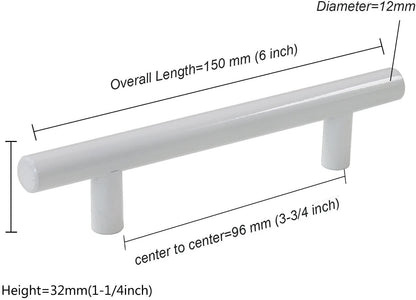 2"-10" Modern Cabinet Hardware Handle Pull Kitchen Cabinet T Bar Knobs and Pull Handles White PD2283HWH - Probrico