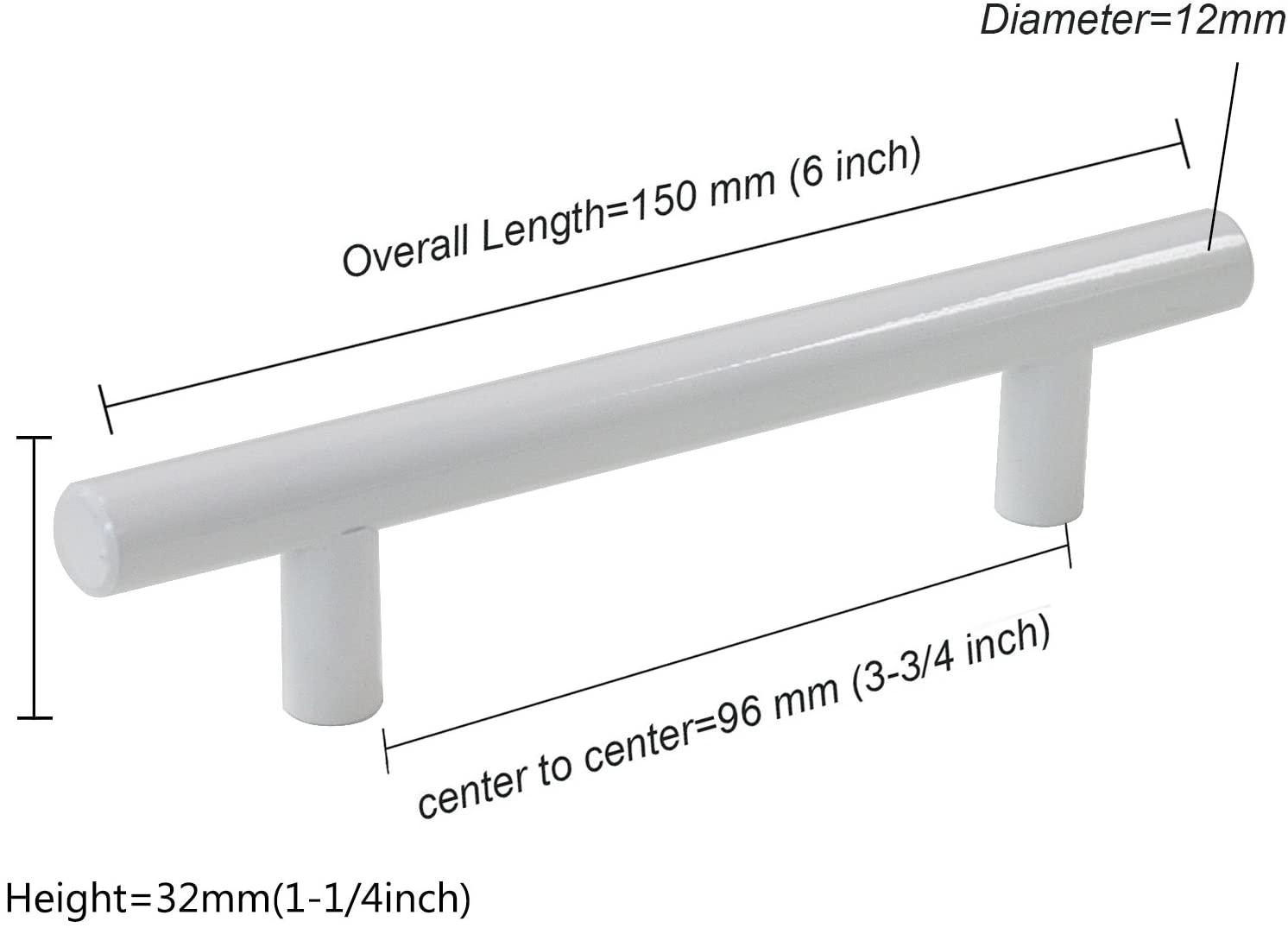 2"-10" Modern Cabinet Hardware Handle Pull Kitchen Cabinet T Bar Knobs and Pull Handles White PD2283HWH