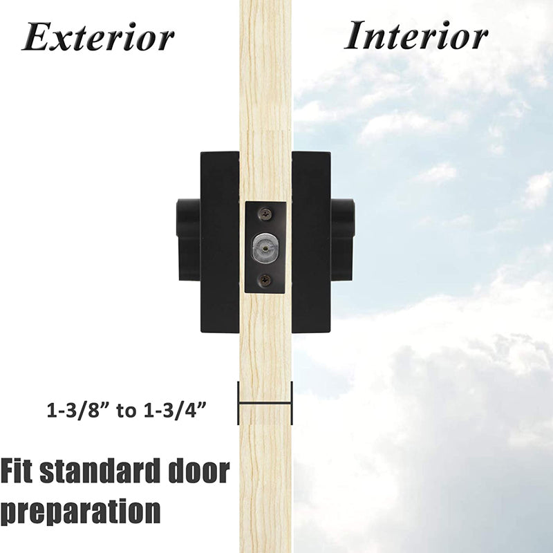 Probrico Square Deadbolt, Flat Black Double Cylinder Lock DLD104BKDB - Probrico