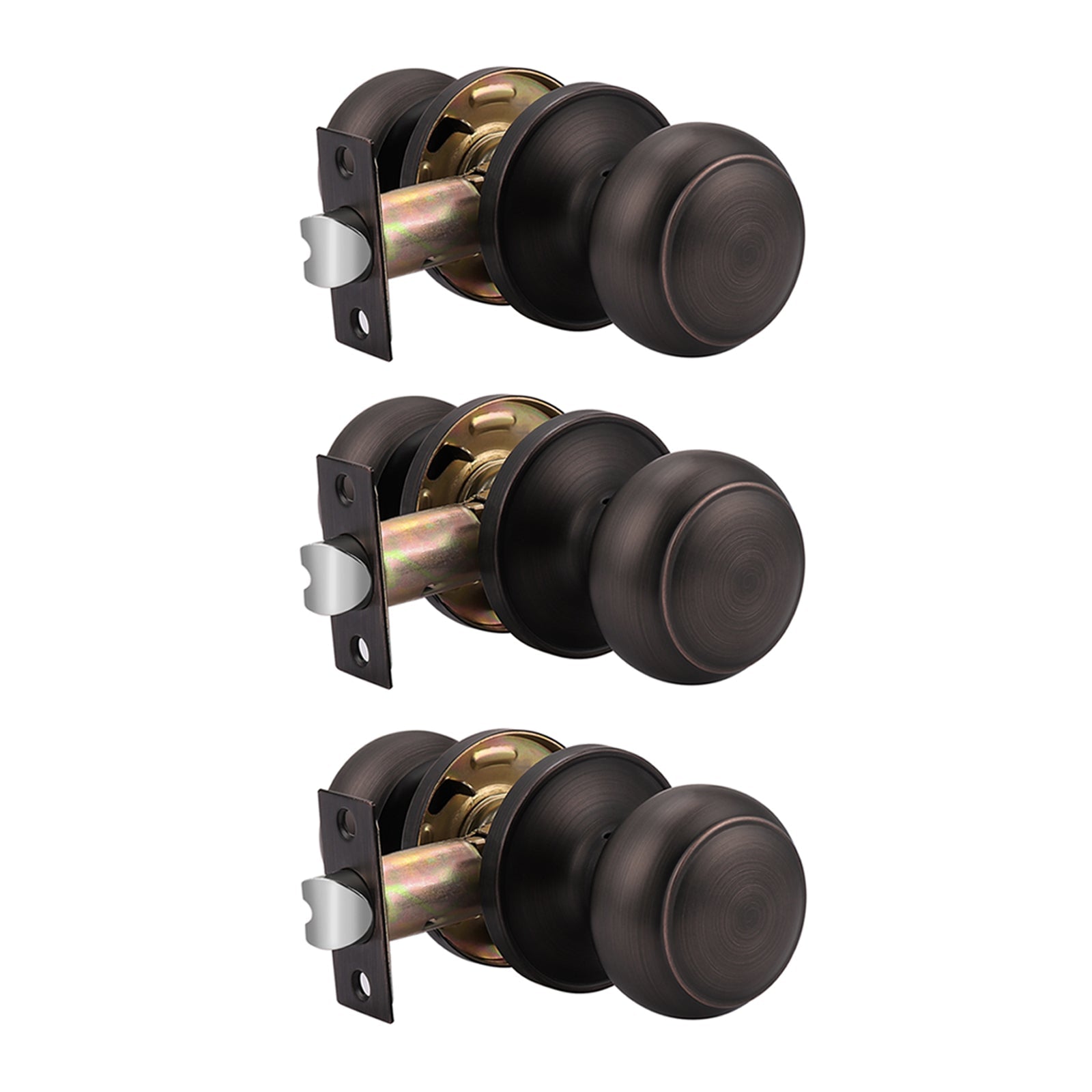 Passage Door Lock No Key Interior Closet Hall Door Knobs Oil Rubbed Bronze Finish DL609ORBPS