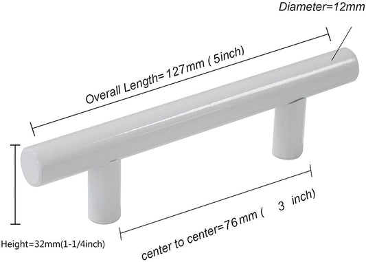 2"-10" Modern Cabinet Hardware Handle Pull Kitchen Cabinet T Bar Knobs and Pull Handles White PD2283HWH - Probrico