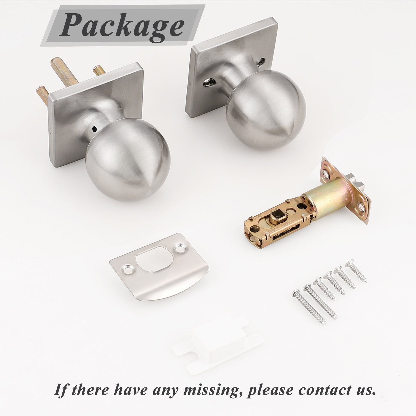 Round Ball Knob with Square Rosette, Interior Door Knobs Privacy/Passage DLS07 - Probrico
