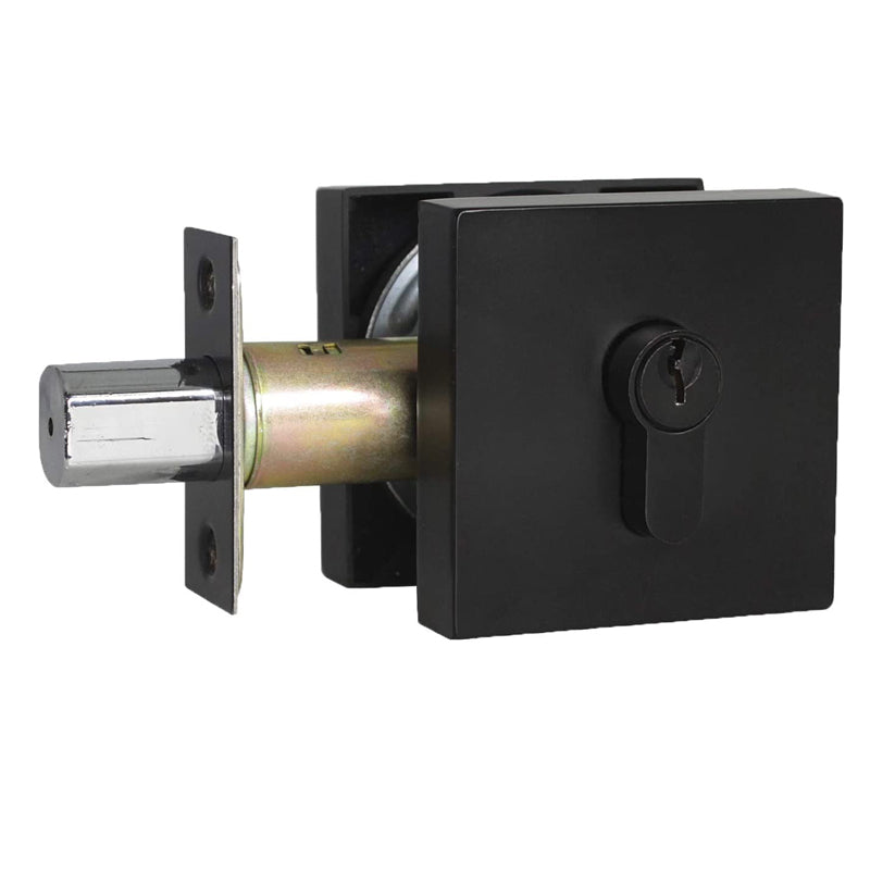 Probrico Square Deadbolt, Flat Black Double Cylinder Lock DLD104BKDB - Probrico