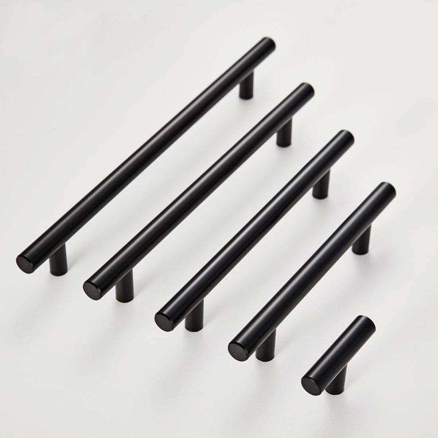 Modern T Bar Black Kitchen Cupboard Handles Hardware Drawer Pu