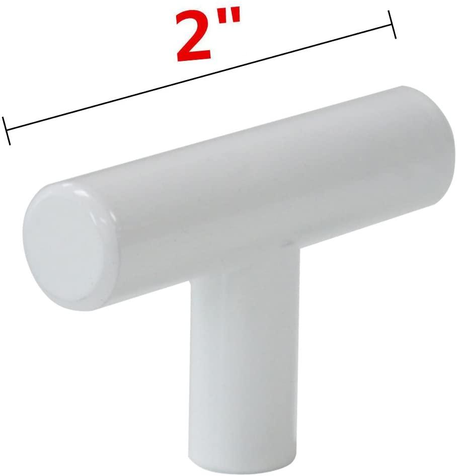 2"-10" Modern Cabinet Hardware Handle Pull Kitchen Cabinet T Bar Knobs and Pull Handles White PD2283HWH