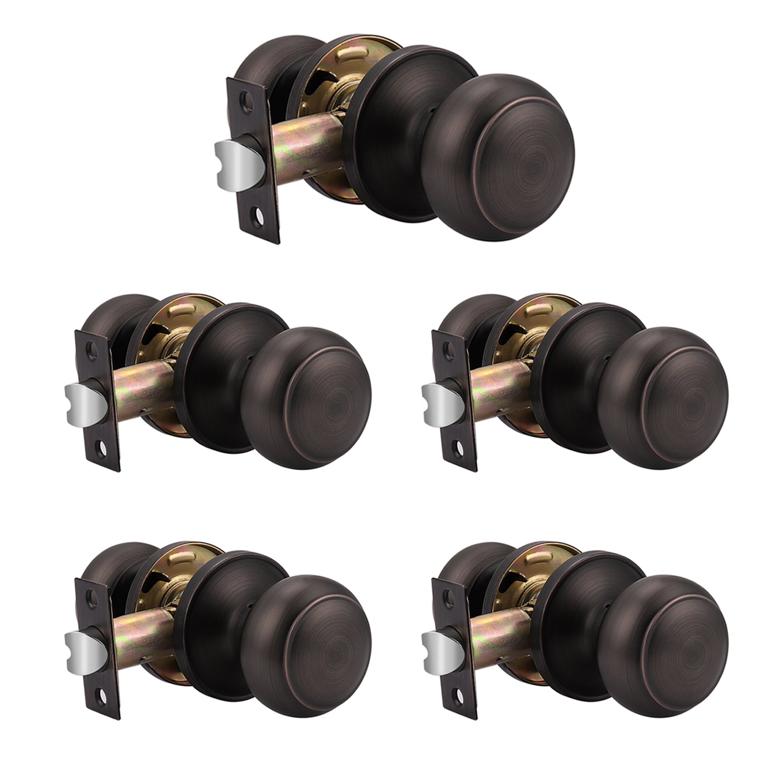 Passage Door Lock No Key Interior Closet Hall Door Knobs Oil Rubbed Bronze Finish DL609ORBPS