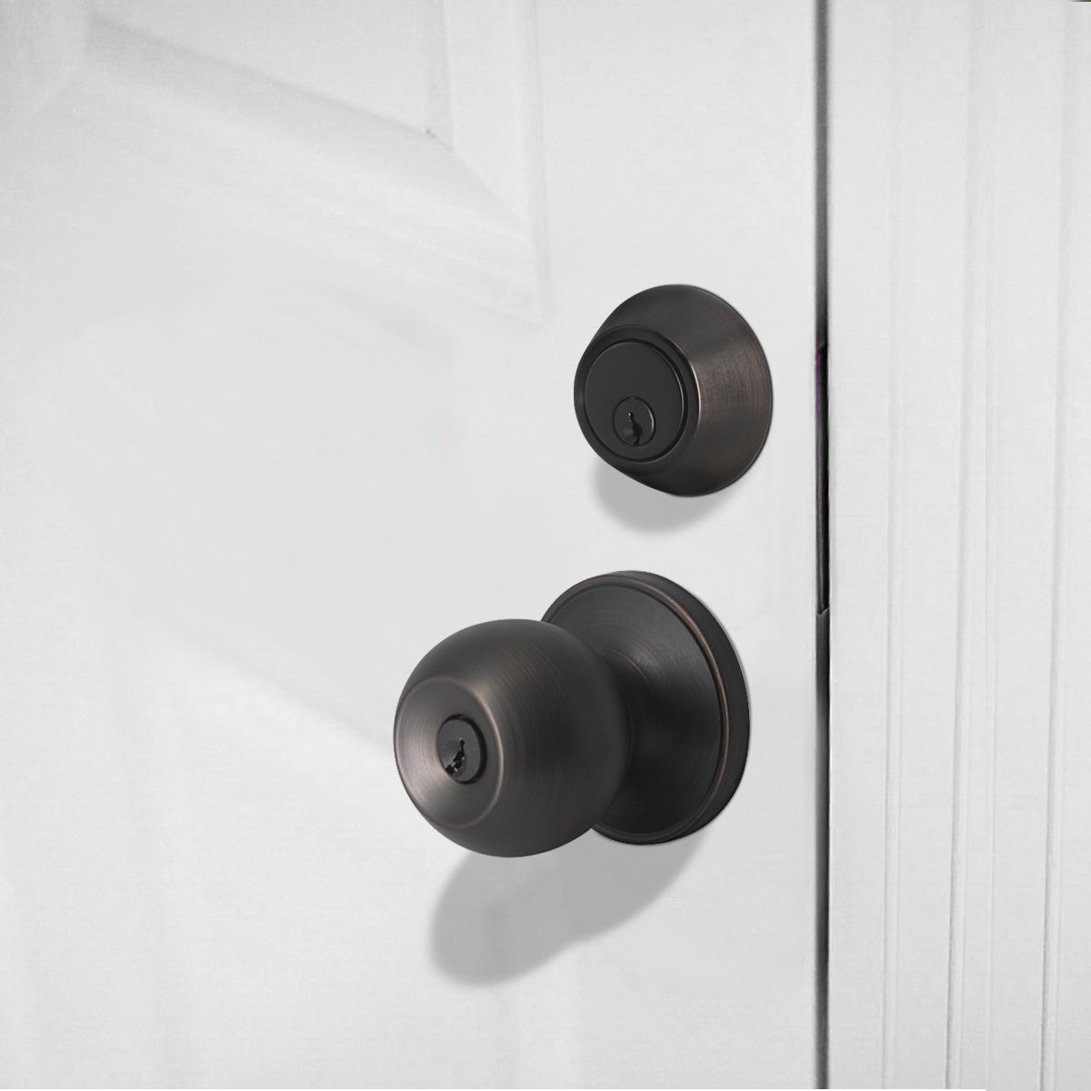 Keyed Alike Entry Door Lock Knob with Single Cylinder Deadbolt