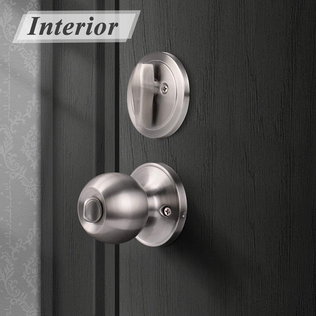 3 Pack-Entry Door Knob and Deadbolt Lock Set, handleset with Single Cylinder Deadbolt Keyed Alike Combo Pack - Probrico