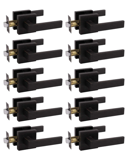 Probrico Passage Closet and Hall Door Levers Lock Oil Rubbed Bronze Finish 10 Packs - Probrico