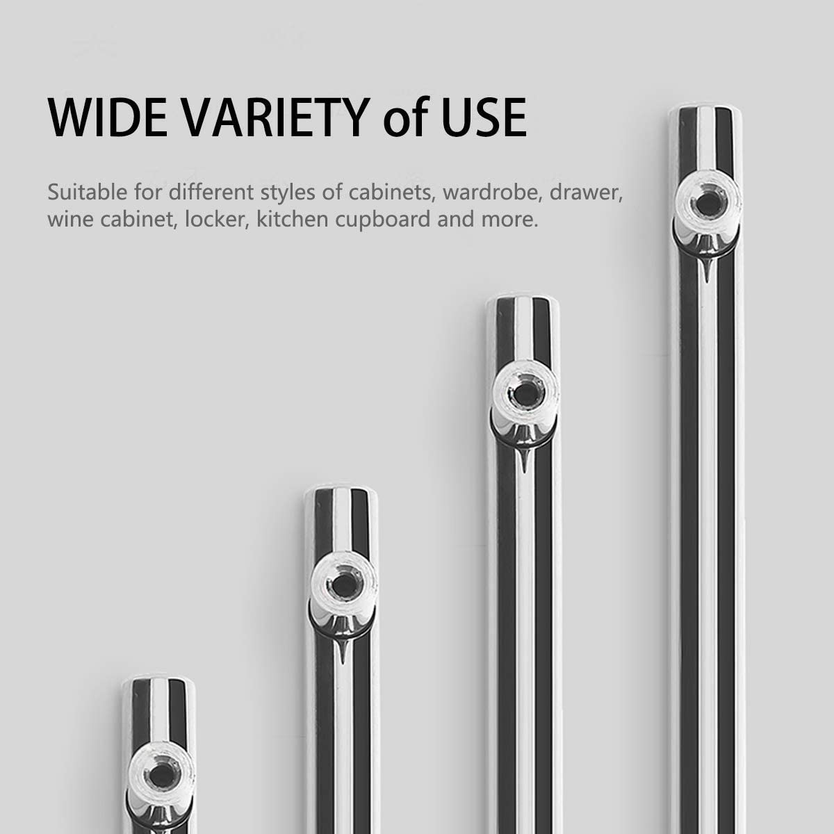 Stainless Steel T Bar Cabinet Handles Polished Chrome Finish, 96mm 3 3/4inch Hole Centers - Probrico