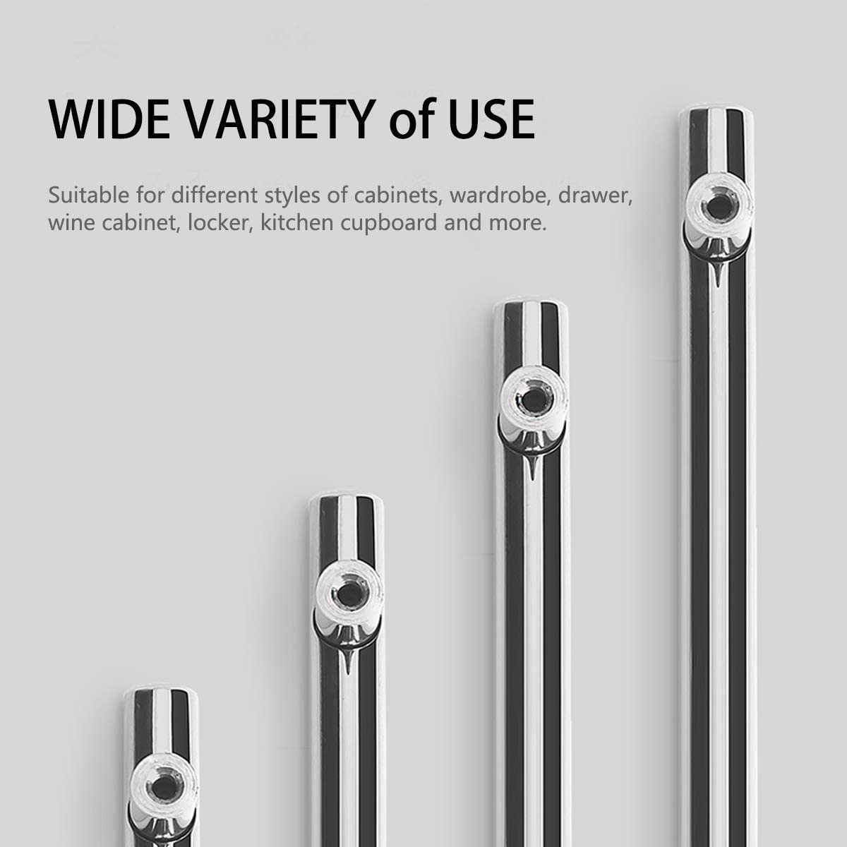 Stainless Steel T Bar Cabinet Handles Polished Chrome Finish, 96mm 3 3/4inch Hole Centers