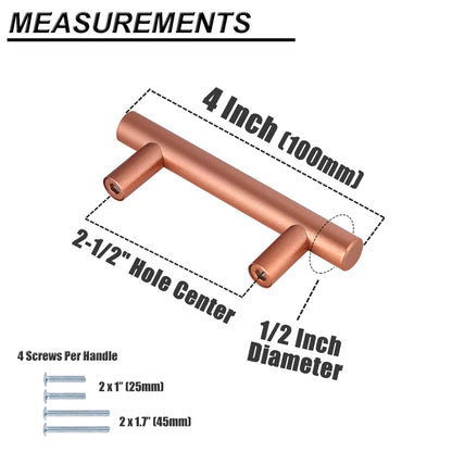 Probrico Stainless Steel T Cabinet Handles and Pulls Rose Gold Finish PD201HSF - Probrico