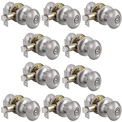 Probrico Ball Knobs Privacy Bedroom & Bathroom Door Lock Knobs Satin Nickel Finish - Probrico