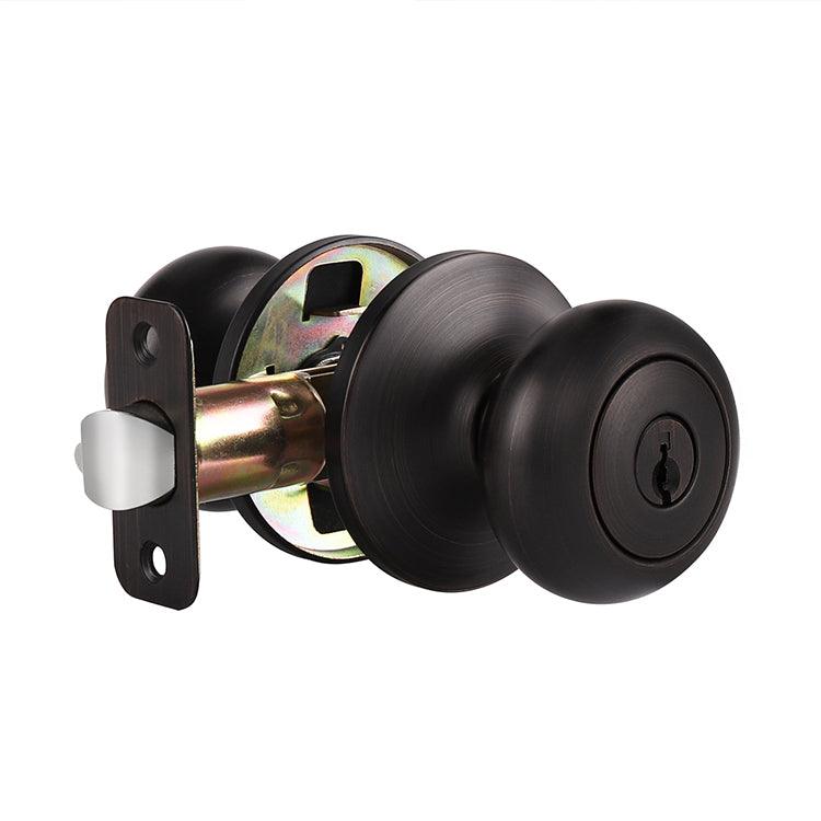 Single Connect Rod Flat Ball Knobs Entry Keyed/Privacy/Passage/Dummy Door Lock Knob Oil Rubbed Bronze Finish DL5766ORB - Probrico