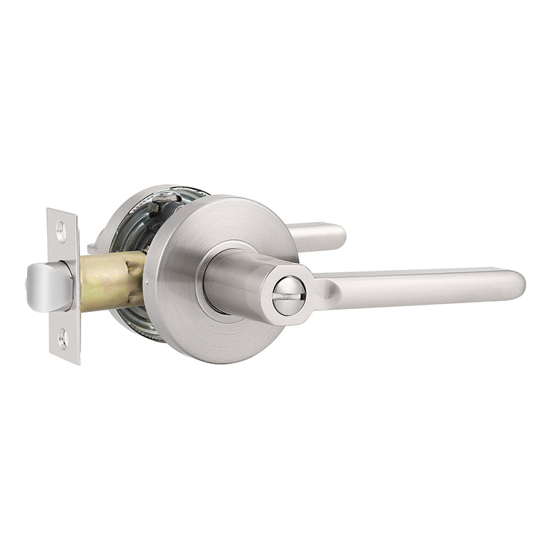 Probrico Door Lever Set Brushed Nickel Finish Interior Bed & Bath Privacy Door Lock DL1637SNBK - Probrico