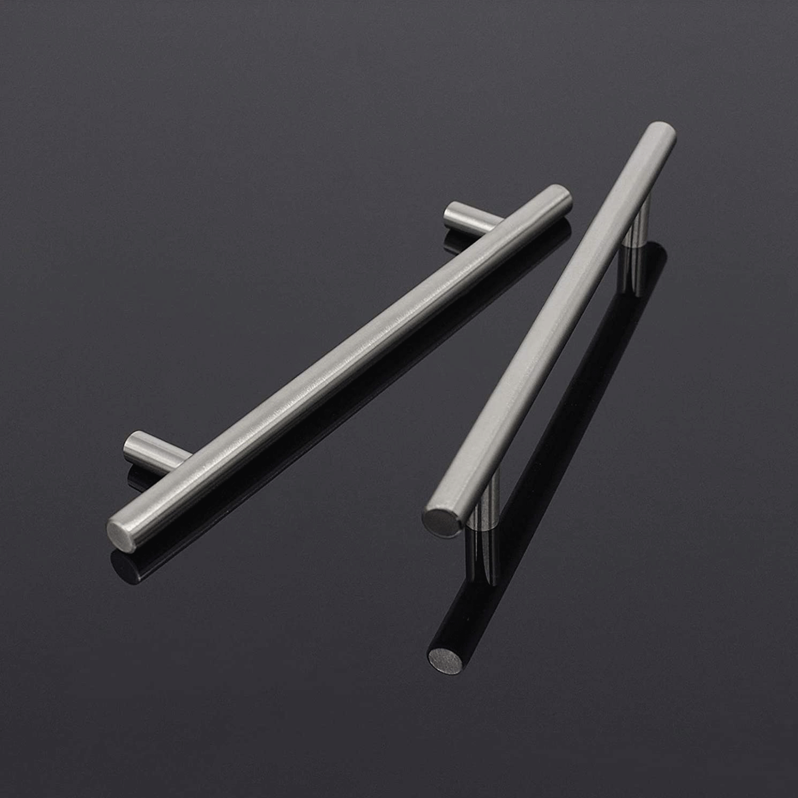 5Pack Euro T Bar Pulls for Cabinets, Brushed Stainless Steel Kitchen Handles 160mm 6 3/10inch PD201HSS160