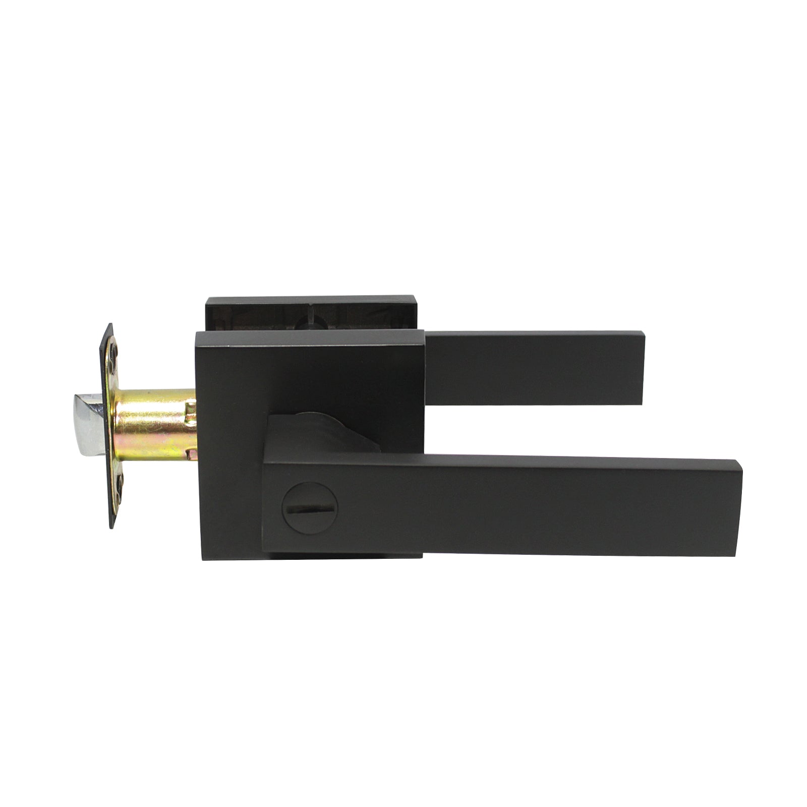 Heavy Duty Privacy Lock Door Levers Square Plate Black Finish DL01BKBK