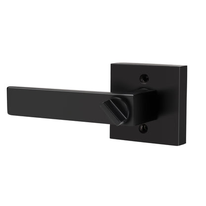 Rectangle Black Door Handles Heavy Duty Privacy Bedroom&Bathroom Door Lock Levers DL01BK - Probrico