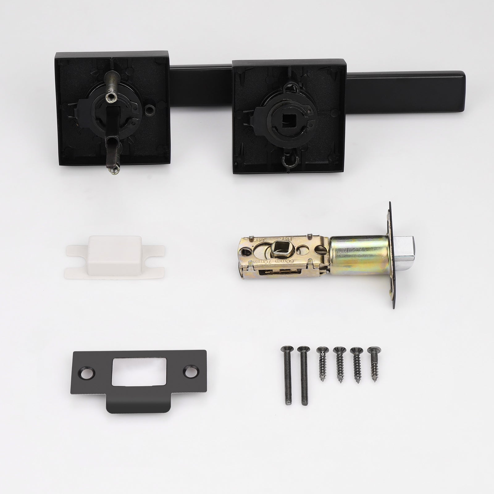 Probrico Bedroom and Bathroom Handles Lock Black Finished Privacy Door Lever 6 Packs