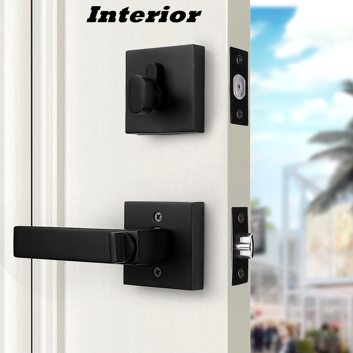 Keyed Entry Door Levers and Single Cylinder Deadbolts Combo Pack (Keyed Alike), Black Finish DL01ET-111BK - Probrico