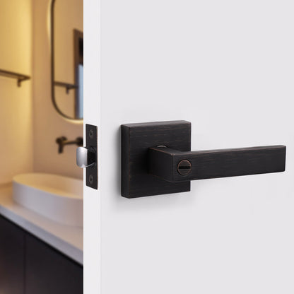 Heavy Duty Door Handles with Square Design Oil Rubbed Bronze Finish DL01ORB - Probrico