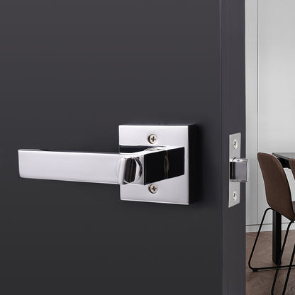 Heavy Duty Privacy Door Handles with Square Design, Polished Chrome Finish DL01PCBK - Probrico