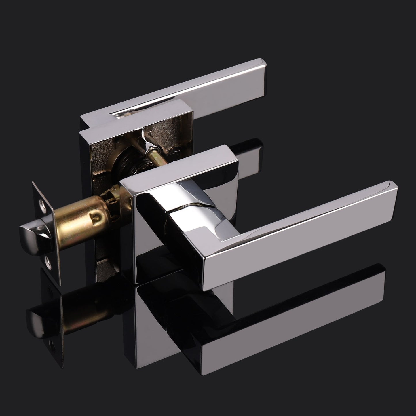 Heavy Duty Door Handles with Square Design Polished Chrome Finish DL01PC - Probrico