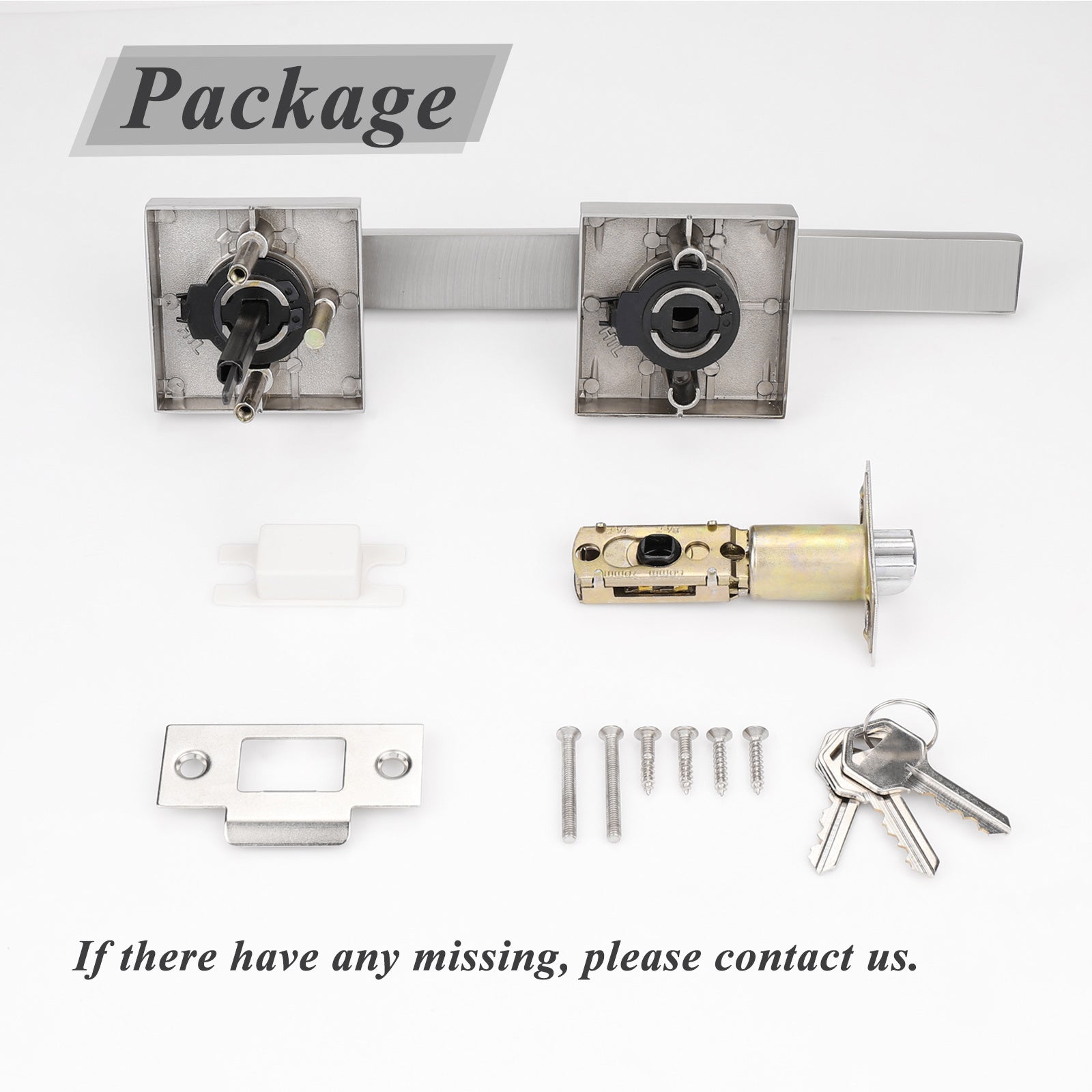 Interior Keyed Entry Door Lock Lever set, Brushed Nickel Door Handle DL01SNET - Probrico