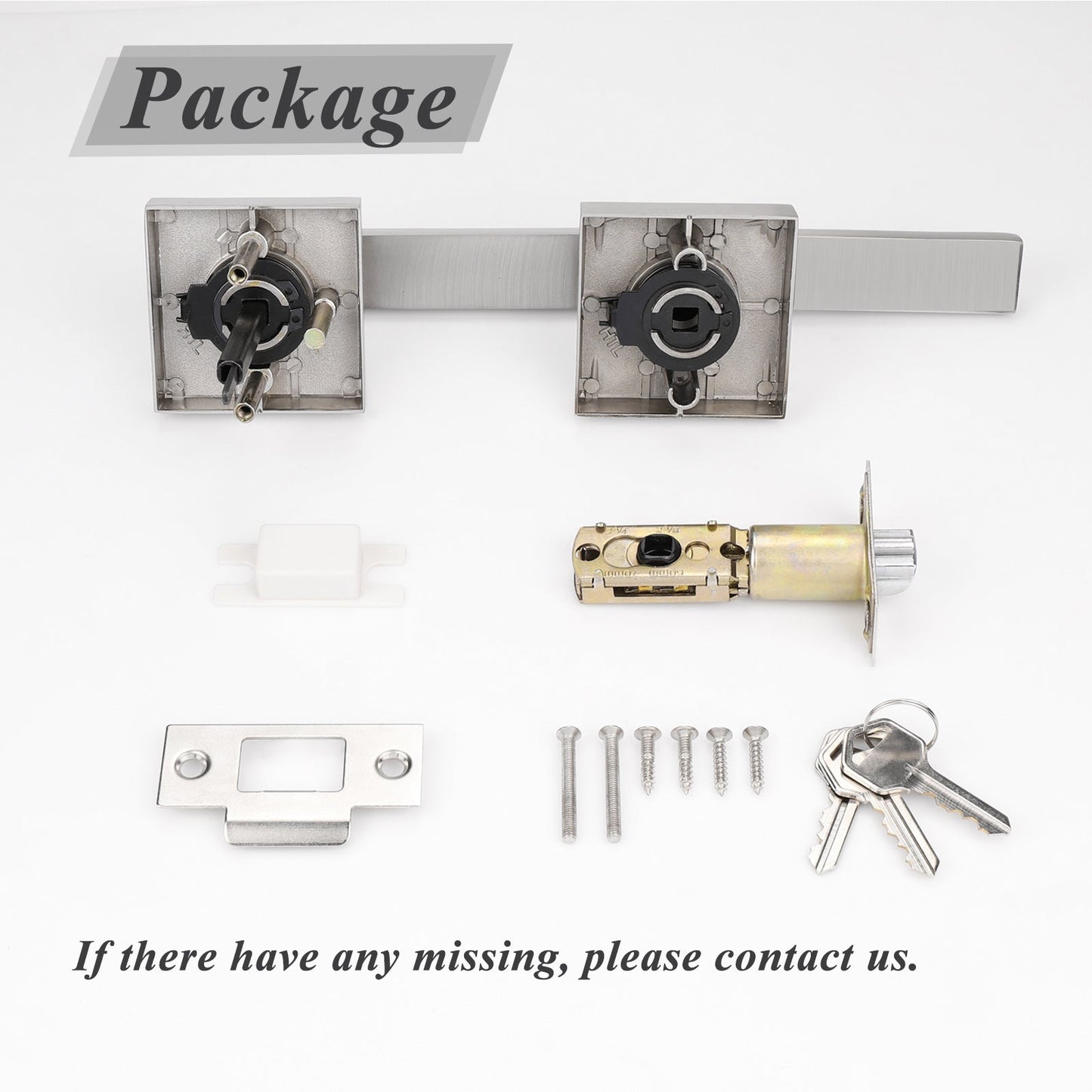 Heavy Duty Door Handles Brushed Nickel Finish, Entry Keyed Lock/ Privacy/Passage/Dummy Function, DL01SN - Probrico