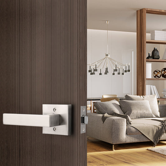 Front Door Levers and Double Cylinder Deadbolts Lock Set (Keyed Alike), Satin Nickel Finish - Probrico