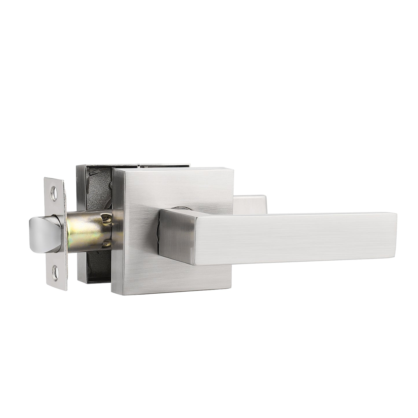 Front Door Levers and Single Cylinder Deadbolts Lock Set (Keyed Alike), Satin Nickel Finish - Probrico