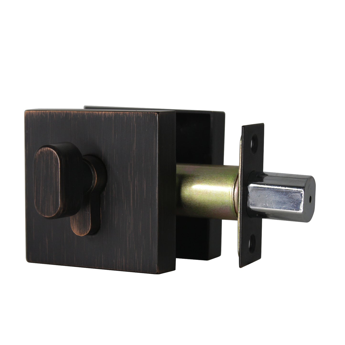 Square Design Door Deadbolt with Single Cylinder Lock Oil Rubbed Bronze Finish DLD105ORB
