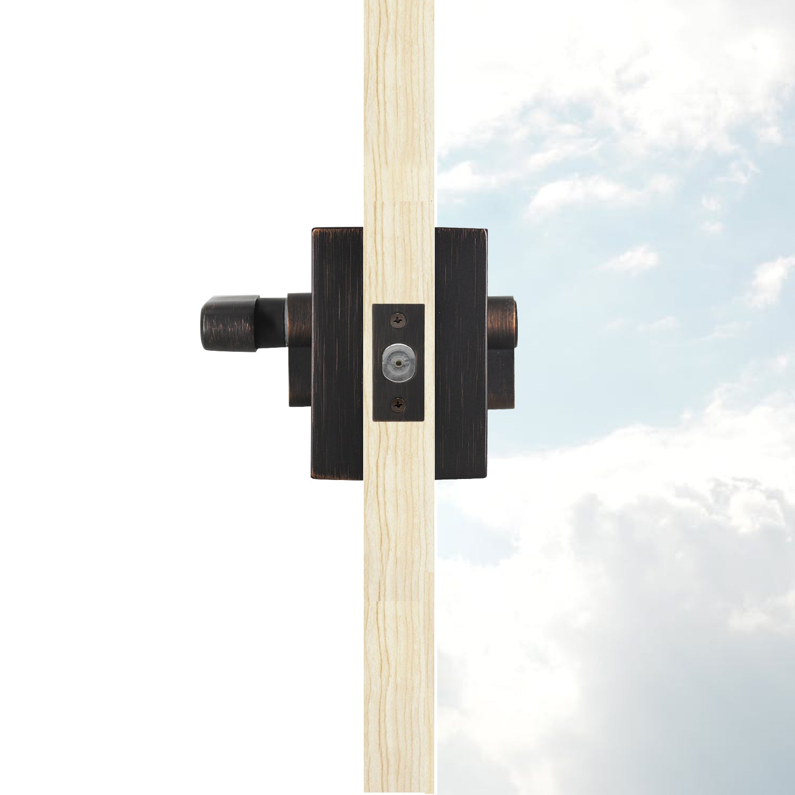 Square Design Door Deadbolt with Single Cylinder Lock Oil Rubbed Bronze Finish DLD105ORB
