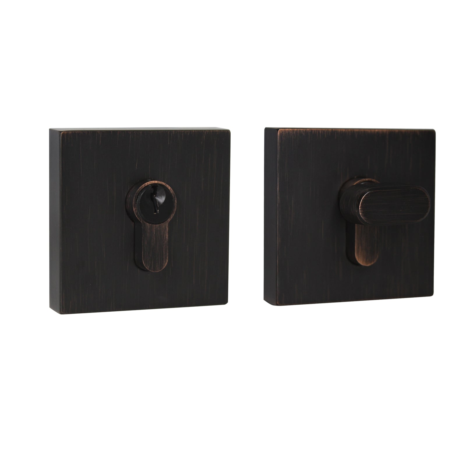 Square Design Door Deadbolt with Single Cylinder Lock Oil Rubbed Bronze Finish DLD105ORB