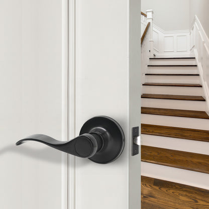 Black Door Handles Wave Style Levers, Entry Keyed/Privacy Lock/Passage/Dummy Function DL12061BK - Probrico